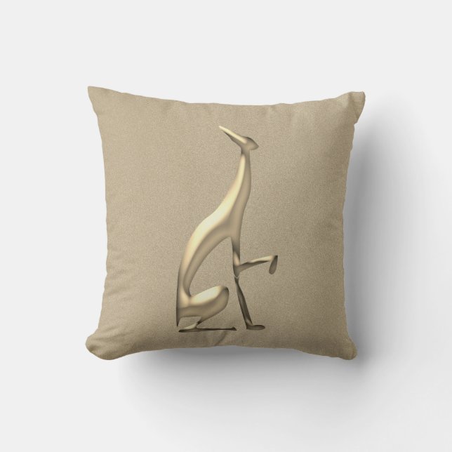 Gråhund Hund Guld Elegant Kudde (Framsida)