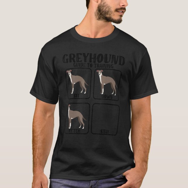 gråhund whippet hundträningsguide för greyhound t shirt (Framsida)