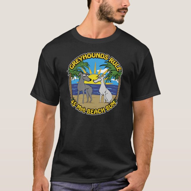 GRÅHUNDAR SPRINGER 72 km/h STRANDSLÖARE T-shirt (Framsida)