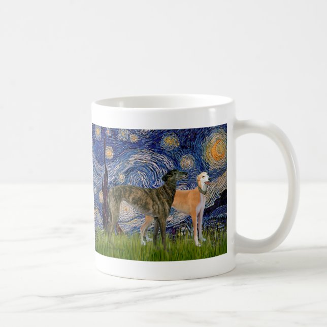 Gråhundpar - Stjärnnatt Kaffemugg (Höger)