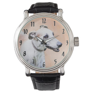 Gråhundsmålning - Söt originell hundkonst Armbandsur