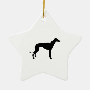 Gråhundssilhuett Julgransprydnad Keramik