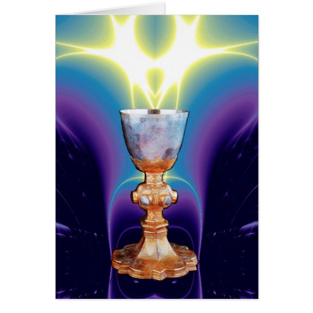 GRAIL/CHALICE OF HELIGA MASS HÄLSNINGSKORT (Framsidan)