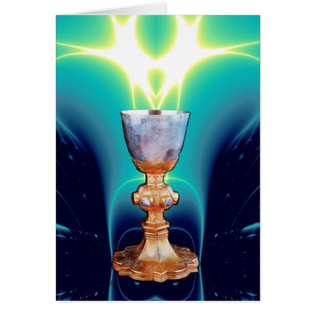 GRAIL/CHALICE OF HELIGA MASS HÄLSNINGSKORT (Framsidan)