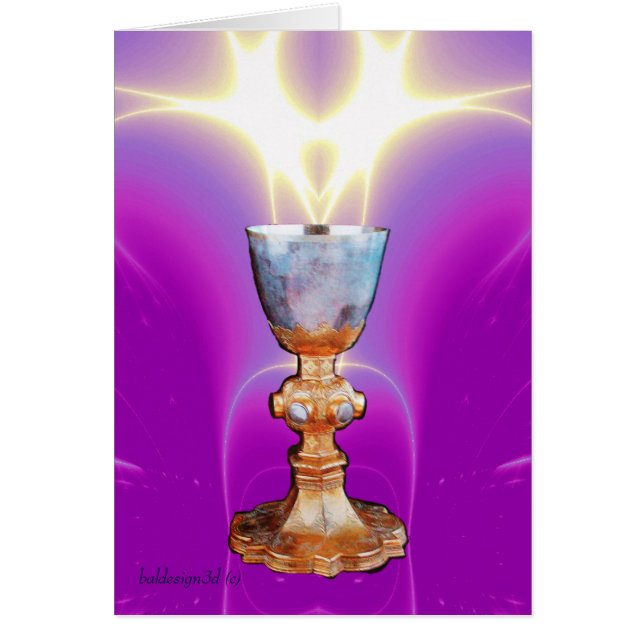 GRAIL/CHALICE OF HELIGA MASS HÄLSNINGSKORT (Framsidan)