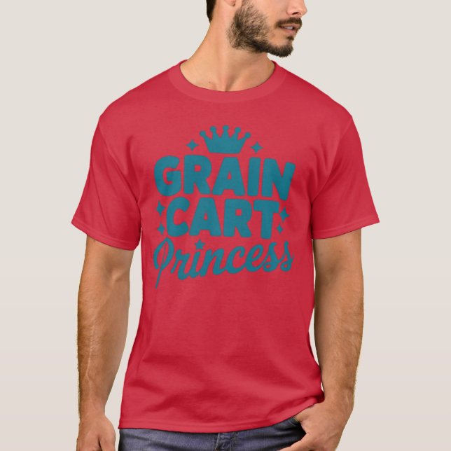 Grain CART Princess - Traktor Kör Skörd Hav T Shirt (Framsida)