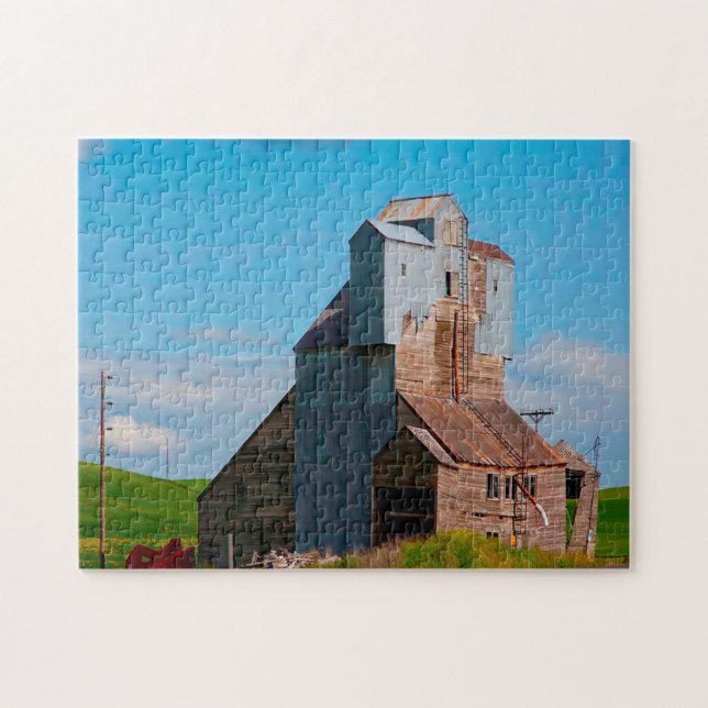 Grain Elevator Idaho Jigszle Puzzle Pussel (Horisontell)