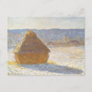 Grainstack i morgon, Snö-effekt av Claude Monet Vykort