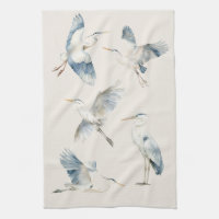 Graktsam flygande blå Herons Mönster Cream