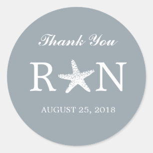 Graktsam stjärnfisk   BRÖLLOP Runt Klistermärke