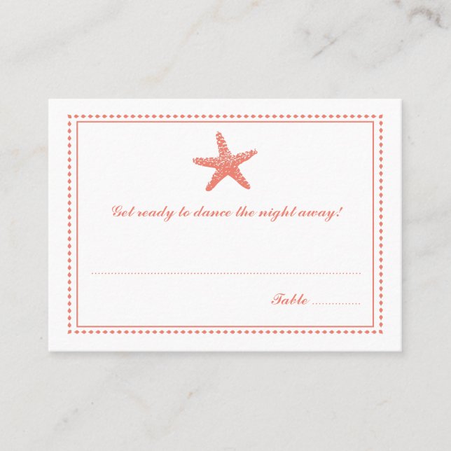 Graktsam stjärnfisk | Sittplatskort Placeringskort (Framsida)