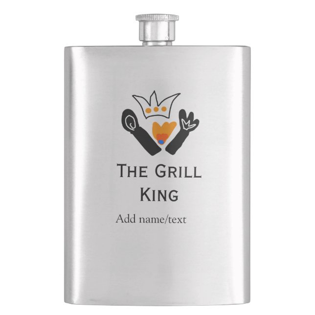 Grålkastaren lägger till namn text som kokar bäst  fickplunta (Framsidan)