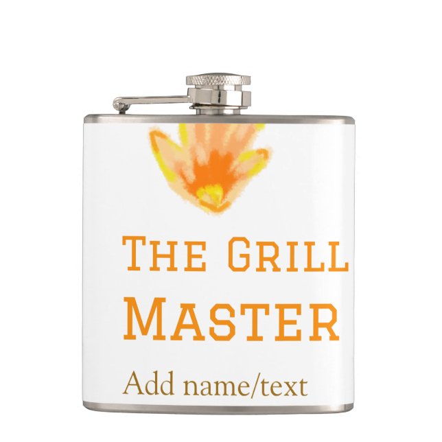 Grålkastaren lägger till namn text som kokar bäst  fickplunta (Framsidan)