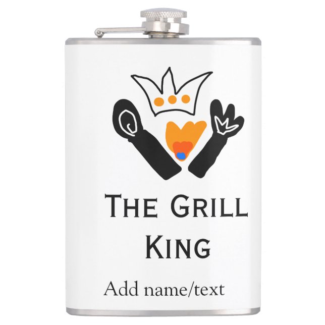 Grålkastaren lägger till namn text som kokar bäst  fickplunta (Framsidan)