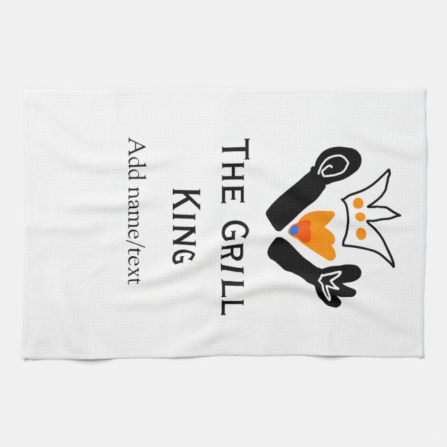 Grålkastaren lägger till namn text som kokar bäst  kökshandduk (Horisontell)