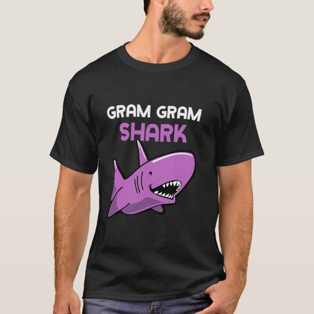 Gram-Gram Shark Funny Family Grandma GramGram T Shirt (Framsida)