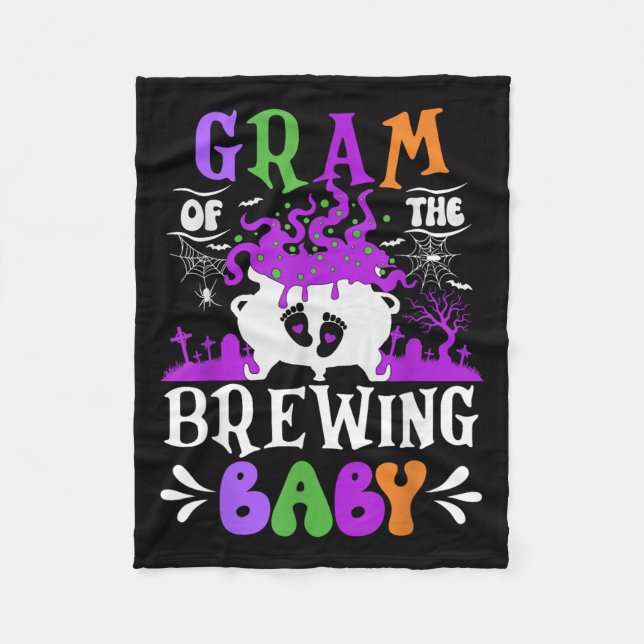 Gram Of The Brewing Baby Grandma To Be Halloween  Fleecefilt (Framsidan)
