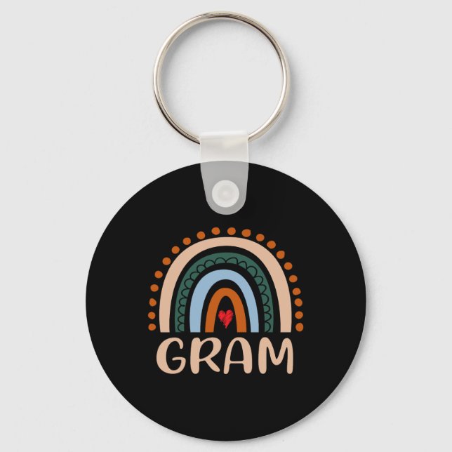 Gram Rainbow Grandma Cute Mors dag Funny Gram Nyckelring (Framsida)