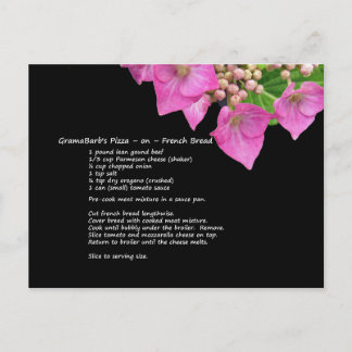 GramaBarb's Pizza on Fransk Bread Recipe Postcard Vykort