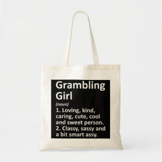 GRAMBLING GIRL LA LOUISIANA FUNNY City Roots Tygkasse