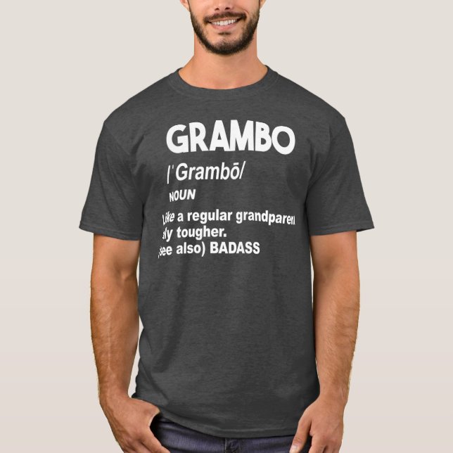 Grambo Tuff Badass Grandma eller Grandpa Dont  T Shirt (Framsida)
