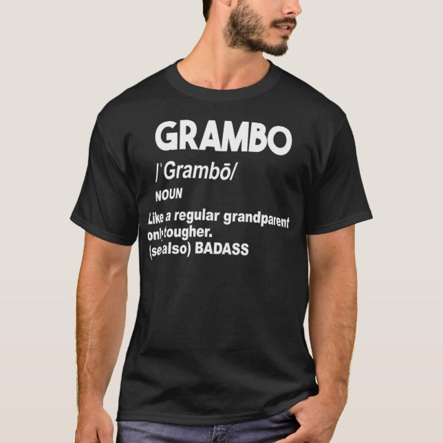 Grambo Tuff Badass Grandma eller Grandpa Dont  T Shirt (Framsida)