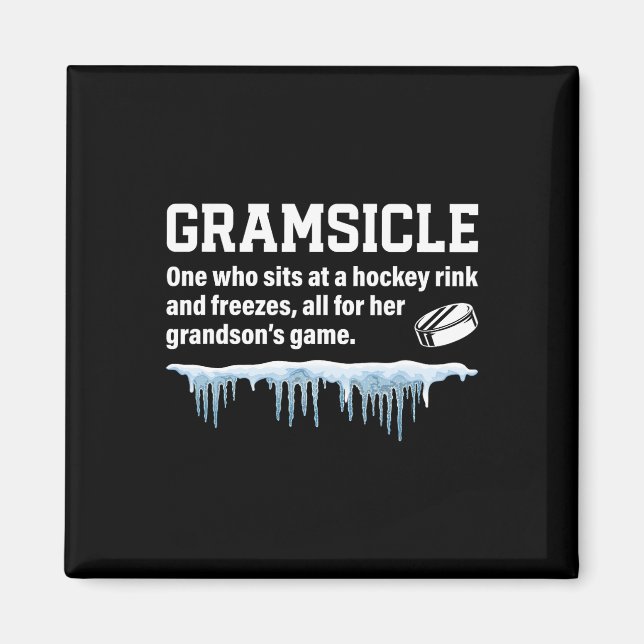 Gramis Definition Ishockey Gram av en hockeyspelar Magnet (Framsidan)