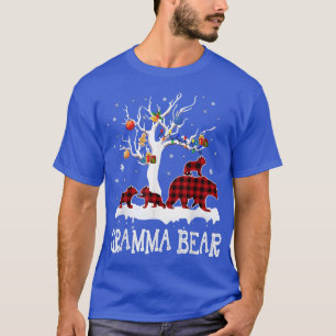 Gramma Bear Christmas Pajama Red Plaid Buffalo Fam T Shirt