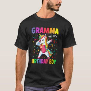 Gramma från Födelsedagsfest Boy Dabbing Unicorn 2 T Shirt