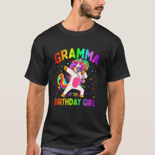 Gramma från Födelsedagsfest Girl Dabbing Unicorn T Shirt