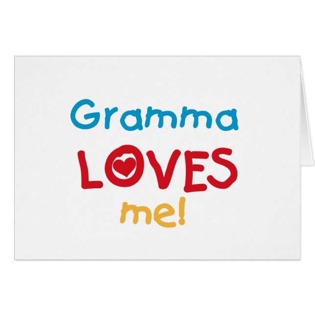Gramma Kärlek Me T-shirts och presenter Hälsningskort (Framsidan Horizontal)