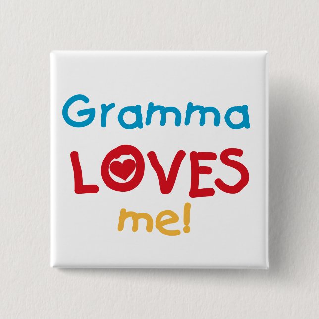 Gramma Kärlek Me T-shirts och presenter Knapp (Framsida)