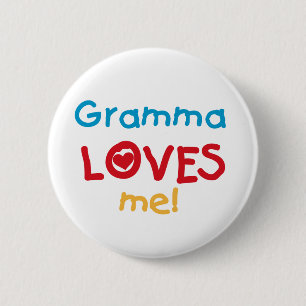 Gramma Kärlek Me T-shirts och presenter Knapp