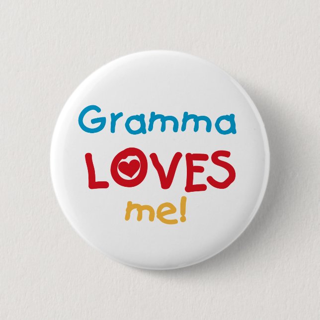 Gramma Kärlek Me T-shirts och presenter Knapp (Framsida)