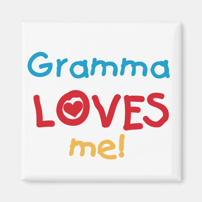 Gramma Kärlek Me T-shirts och presenter Magnet (Framsidan)