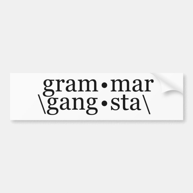 Grammar Gangsta Bildekal (Framsidan)