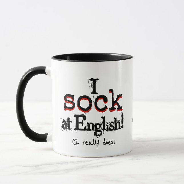 Grammar Humor and Coffee Funny Grammar Nerd Mug Mugg (Vänster)