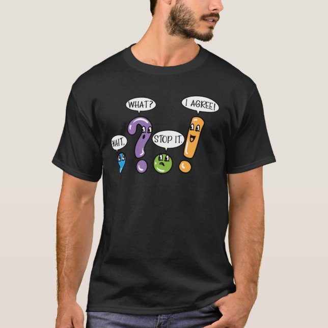 Grammar-interpunktion Vänta vad som stoppar det, j T Shirt (Framsida)