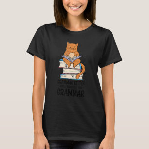 Grammar Kitten rättar Gent engelska lärare T Shirt