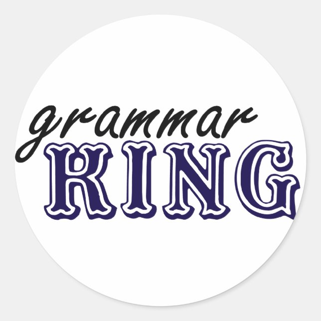 Grammar Kung Runt Klistermärke (Framsida)