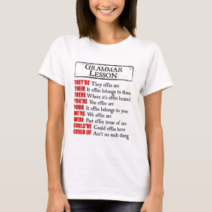 Grammar Lesson Humor, de är där T Shirt