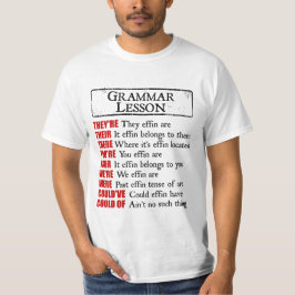 Grammar Lesson Humor, de är där T Shirt