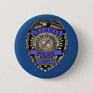 Grammar Police Dept Badge Pencil Eraser Knapp