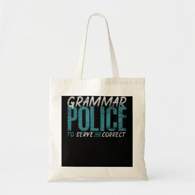 Grammar Police Funny English Teacher Tygkasse (Framsidan)