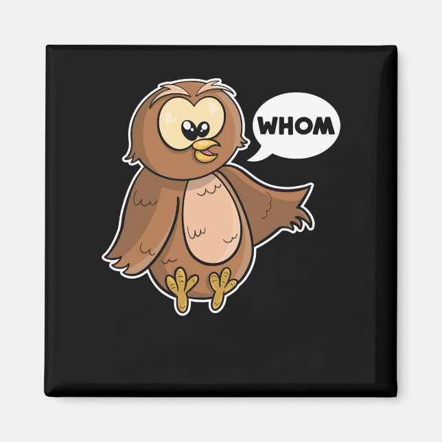 Grammar Police Funny Uggla som Whom English Teache Magnet (Framsidan)