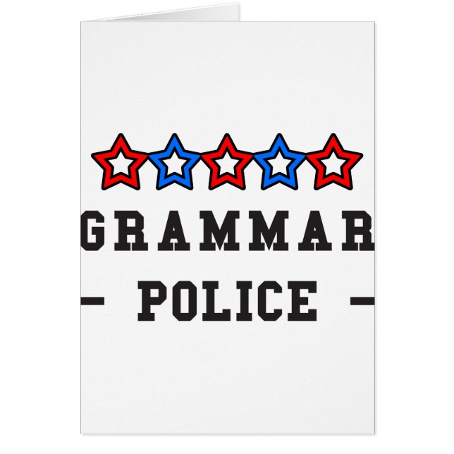 Grammar Police Hälsningskort (Framsidan)