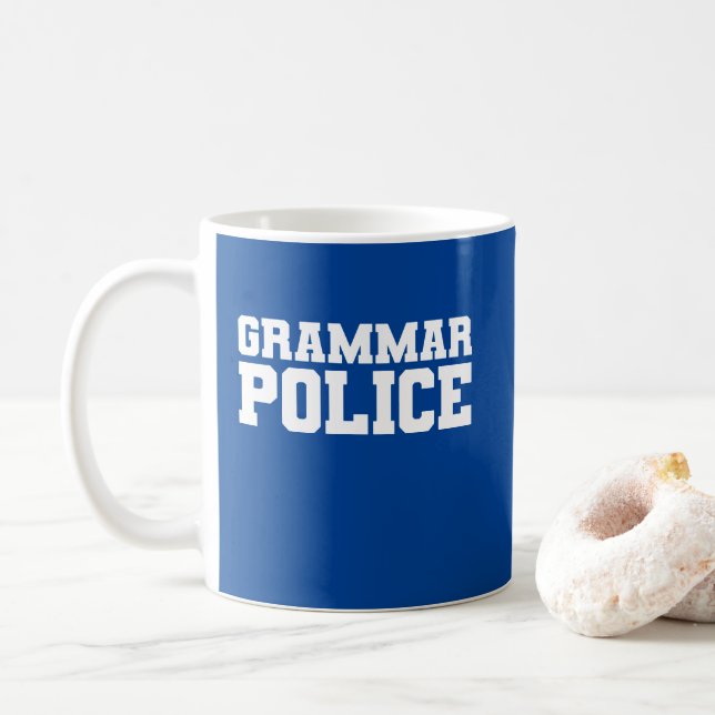 ’Grammar Police’ Kaffemugg (Med munk)