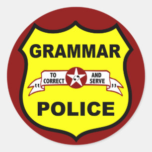 Grammar Police Sticker Runt Klistermärke