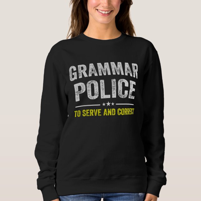 Grammar Police Women and Kids Costume Idea T Shirt (Framsida)