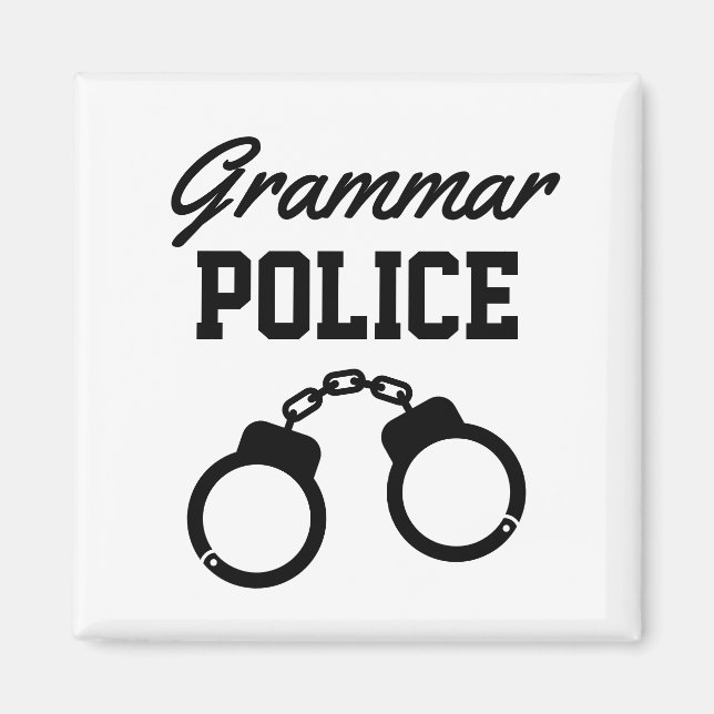 Grammar Polis lustiga undervisningsmagnet Magnet (Framsidan)